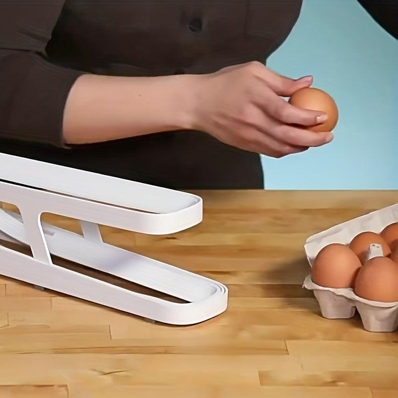 2 Tier Egg Holder For Refrigerator - Space Saving Egg Dispenser