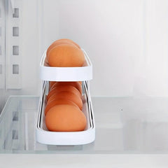 2 Tier Egg Holder For Refrigerator - Space Saving Egg Dispenser