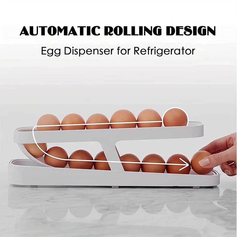 2 Tier Egg Holder For Refrigerator - Space Saving Egg Dispenser