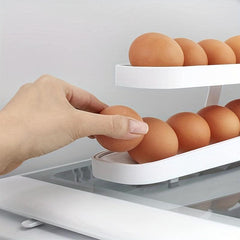 2 Tier Egg Holder For Refrigerator - Space Saving Egg Dispenser