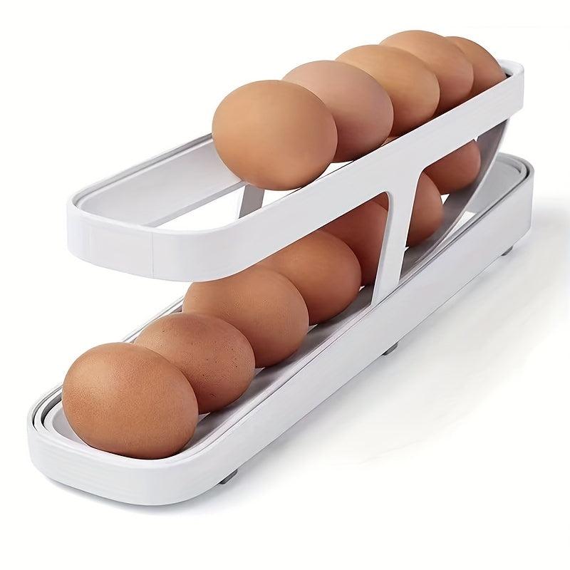 2 Tier Egg Holder For Refrigerator - Space Saving Egg Dispenser