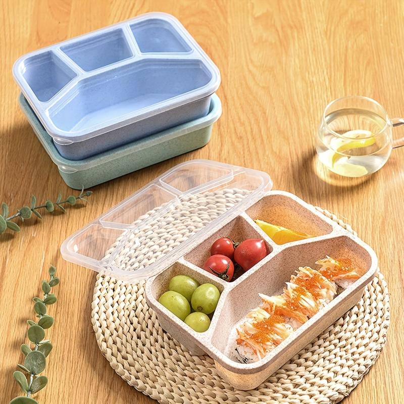 Wheat Straw Lunch Box Rectangle Divided Microwave Bento Box