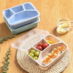 Wheat Straw Lunch Box Rectangle Divided Microwave Bento Box
