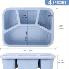 Wheat Straw Lunch Box Rectangle Divided Microwave Bento Box