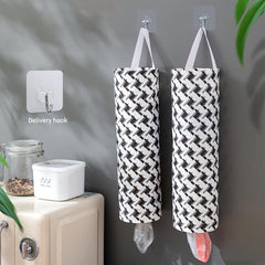 Wall-mounted Plastic Bag Holder Grocery Storage Organizer