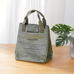 Waterproof Insulated Paper Bento Lunch Bag - Portable & Easy to Clean