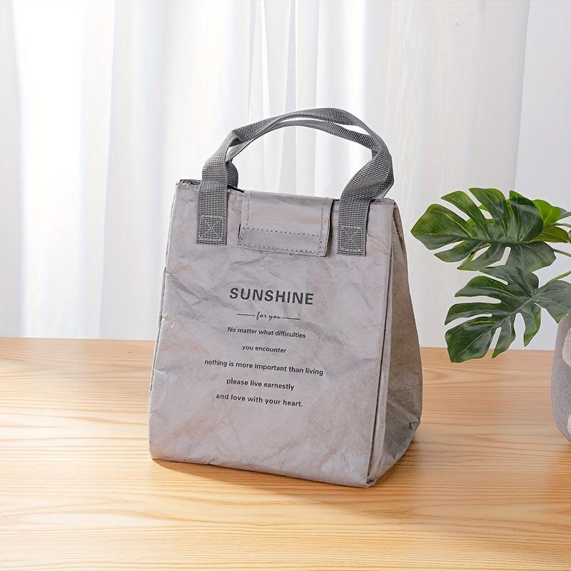 Waterproof Insulated Paper Bento Lunch Bag - Portable & Easy to Clean