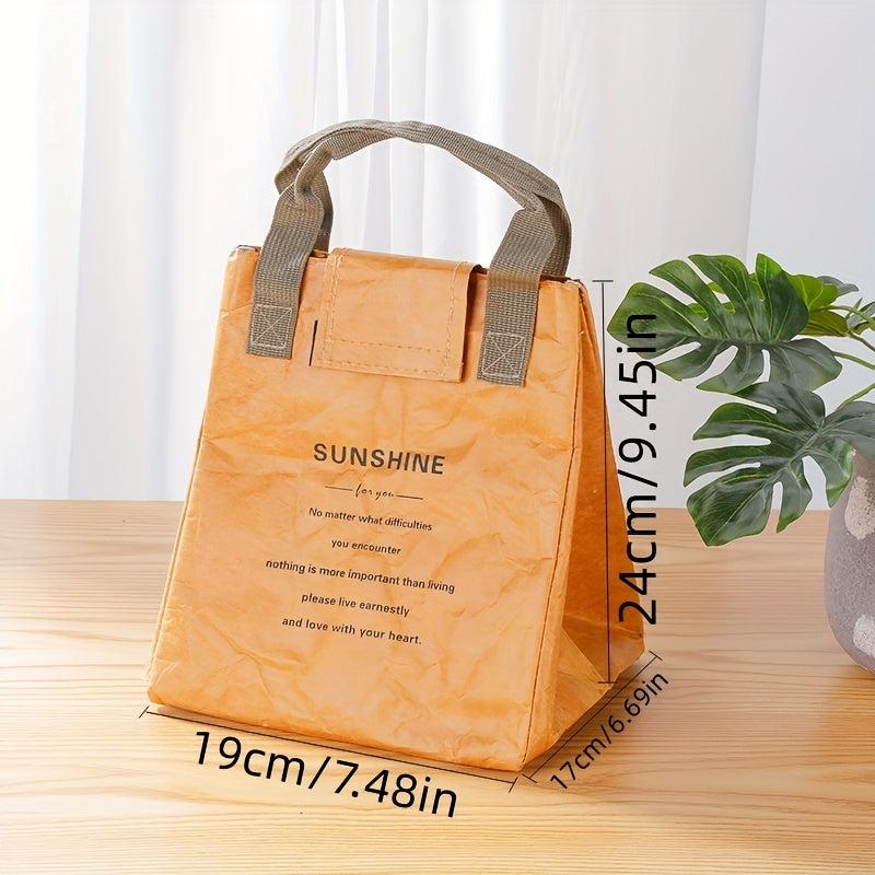 Waterproof Insulated Paper Bento Lunch Bag - Portable & Easy to Clean