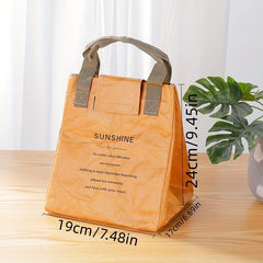 Waterproof Insulated Paper Bento Lunch Bag - Portable & Easy to Clean