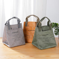Waterproof Insulated Paper Bento Lunch Bag - Portable & Easy to Clean