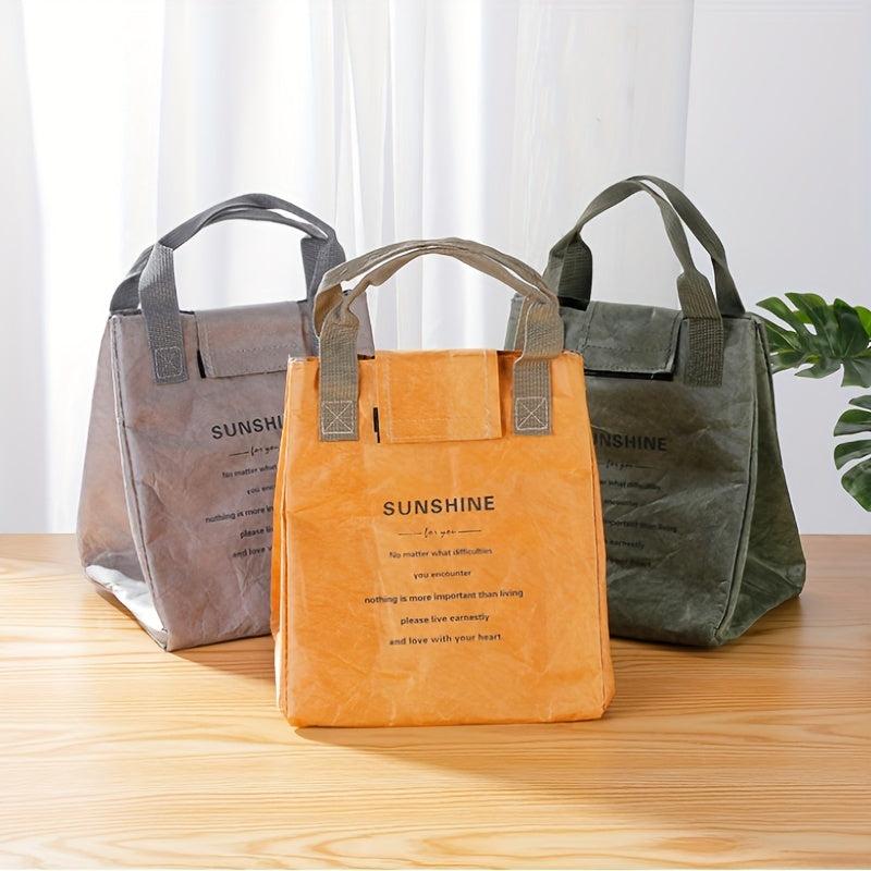 Waterproof Insulated Paper Bento Lunch Bag - Portable & Easy to Clean