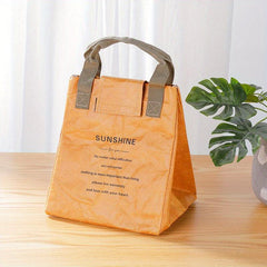 Waterproof Insulated Paper Bento Lunch Bag - Portable & Easy to Clean