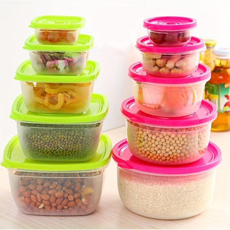 7pcs Rainbow Food Freshkeeping Boxes Sealed Containers Microwave Refrige