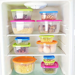7pcs Rainbow Food Freshkeeping Boxes Sealed Containers Microwave Refrige