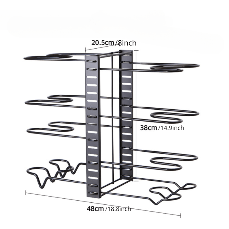 Adjustable Pot Lid Rack for Iron Pots and Lids