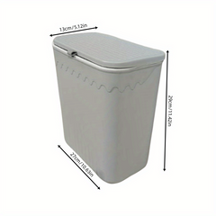 1pc Kitchen Trash Can with Lid and Hook