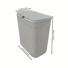 1pc Kitchen Trash Can with Lid and Hook