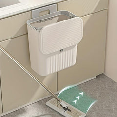 1pc Kitchen Trash Can with Lid and Hook