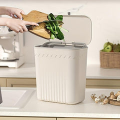 1pc Kitchen Trash Can with Lid and Hook