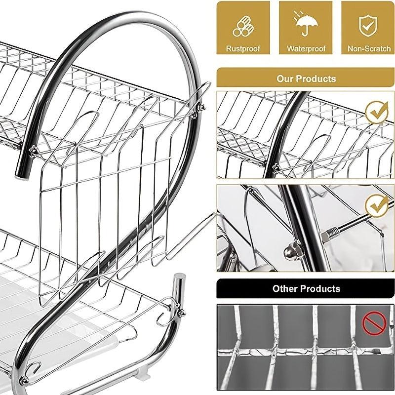 Foldable Dish Storage And Draining Rack Multifunctional Household Large Capacity