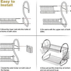 Foldable Dish Storage And Draining Rack Multifunctional Household Large Capacity