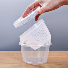 3pcs Refrigerator Fresh keeping Drain Box Double layer Onion Ginger Garlic Organ
