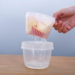 3pcs Refrigerator Fresh keeping Drain Box Double layer Onion Ginger Garlic Organ