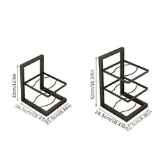 Adjustable Pot and Pan Organizer Rack for Cabinet and Sink