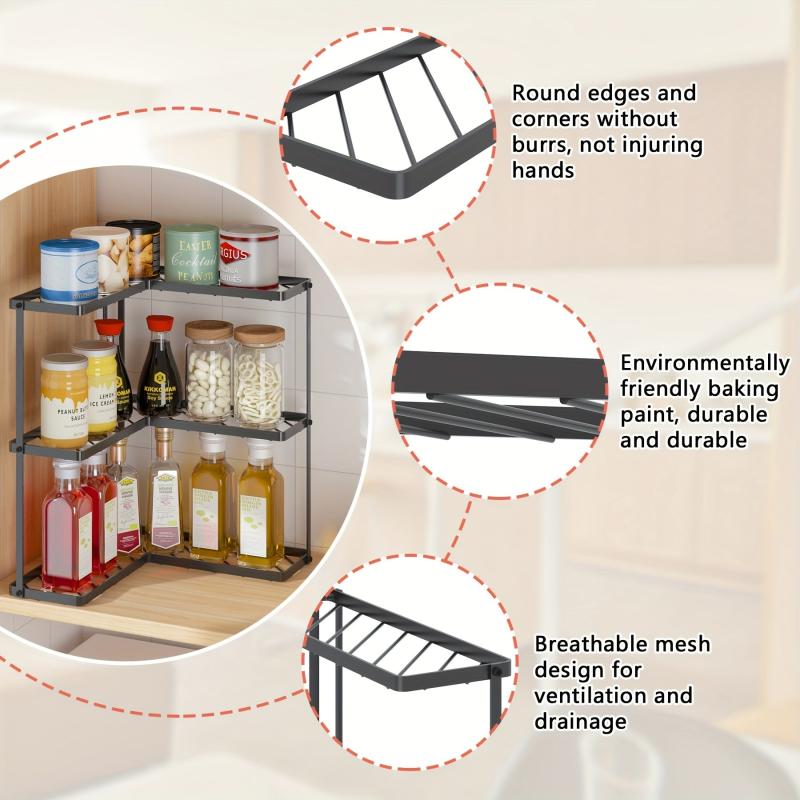 1pc Kitchen Condiment Rack Salt Sauce Vinegar Storage Box