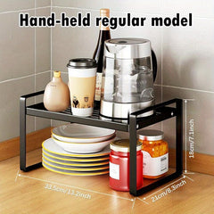 Extendable Kitchen Storage Rack for Countertops Cabinet Shelves