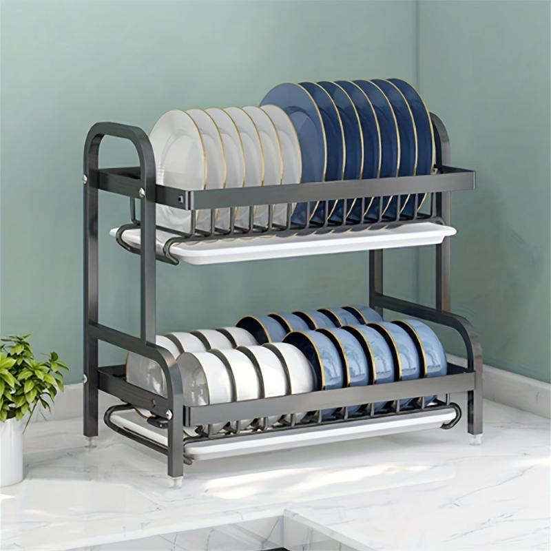 Foldable Dish Rack Large Capacity Tableware Water Filter Bowl Holder