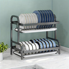 Foldable Dish Rack Large Capacity Tableware Water Filter Bowl Holder