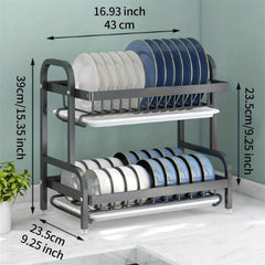 Foldable Dish Rack Large Capacity Tableware Water Filter Bowl Holder