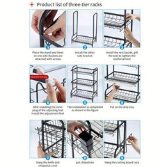 Foldable Dish Rack Large Capacity Tableware Water Filter Bowl Holder