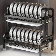 Foldable Dish Rack Large Capacity Tableware Water Filter Bowl Holder