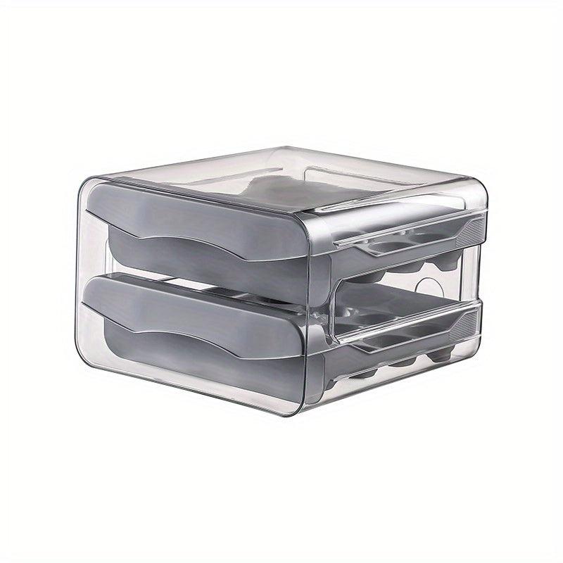 Stackable 32-Grid Refrigerator Egg Container, Fresh-Keeping Box