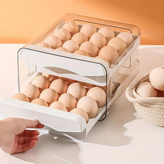 Stackable 32-Grid Refrigerator Egg Container, Fresh-Keeping Box