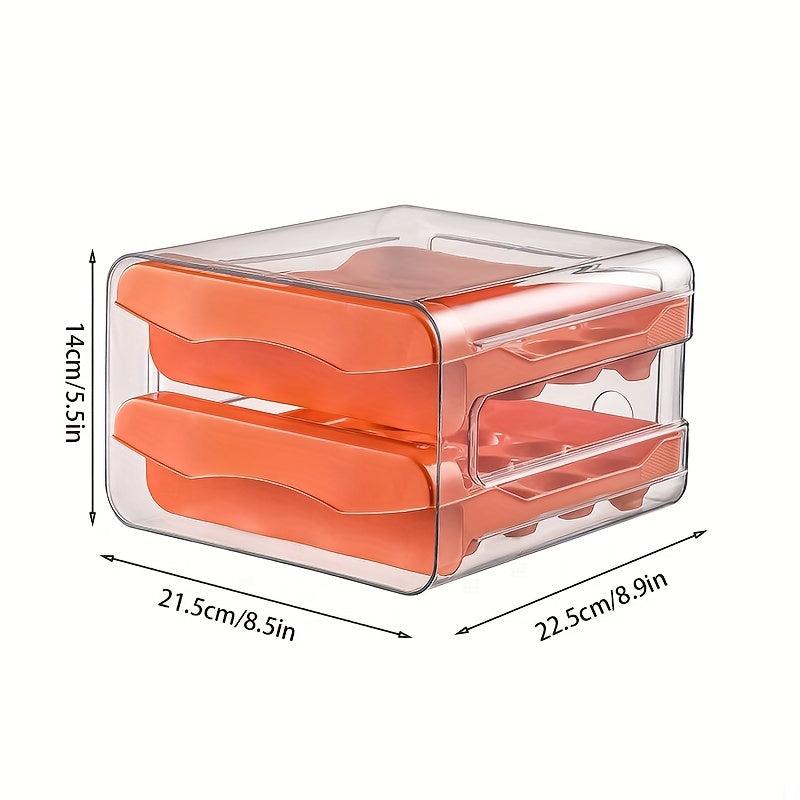Stackable 32-Grid Refrigerator Egg Container, Fresh-Keeping Box