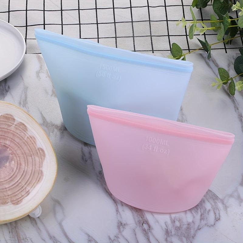 3pcs Reusable Silicone Food Bags Leak-Proof Fresh Containers BPA-Free