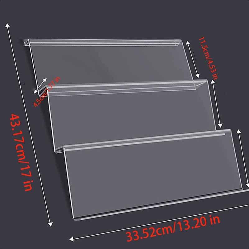 3pcs Adjustable Overlapping Ladder Acrylic Condiment Jar Storage Rack
