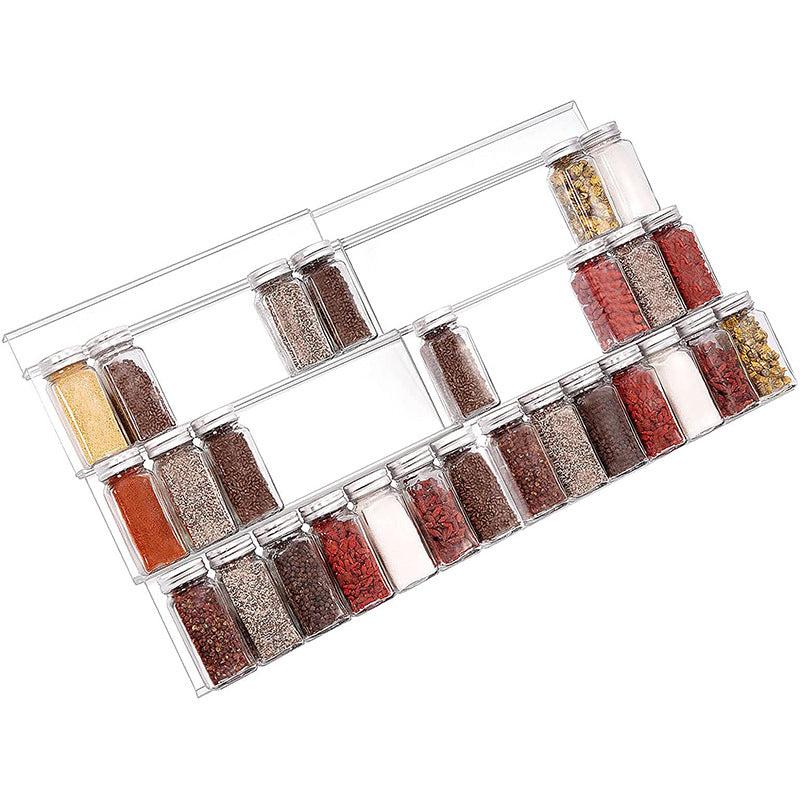 3pcs Adjustable Overlapping Ladder Acrylic Condiment Jar Storage Rack