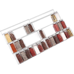3pcs Adjustable Overlapping Ladder Acrylic Condiment Jar Storage Rack