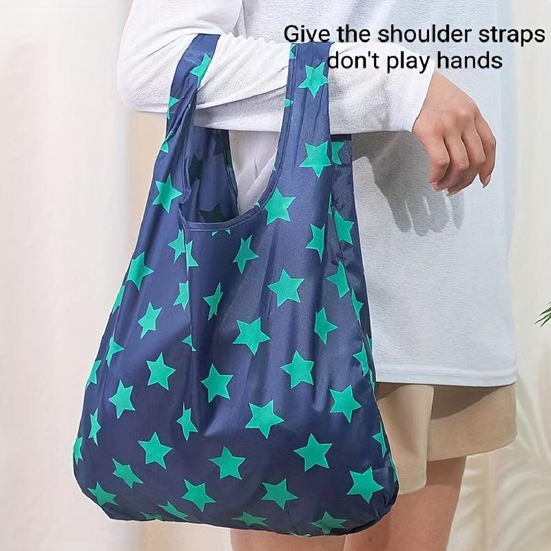 2pcs Foldable Shopping Bags Environmental Protection Portable Handbags