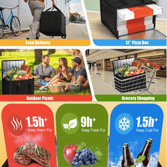 Large Capacity Insulated Grocery Bag Reusable Tote for Hot & Cold Food