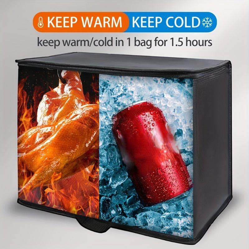 Large Capacity Insulated Grocery Bag Reusable Tote for Hot & Cold Food