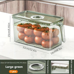 2pcs Horizontal Refrigerator Storage Box w/ Handle and Timer