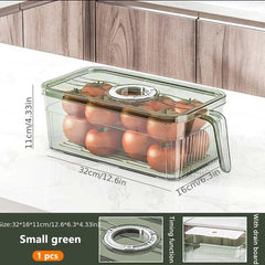 2pcs Horizontal Refrigerator Storage Box w/ Handle and Timer