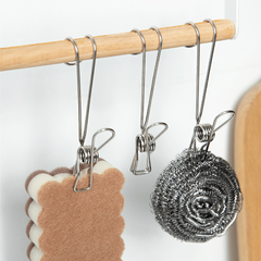3pcs Kitchen Storage Rack Clip Stainless Steel Hook