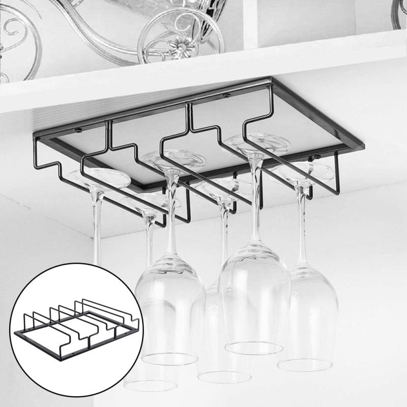 Metal Inverted Goblet Holder 3 Row Wine Glass Holder