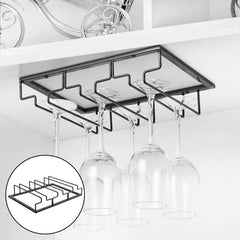 Metal Inverted Goblet Holder 3 Row Wine Glass Holder